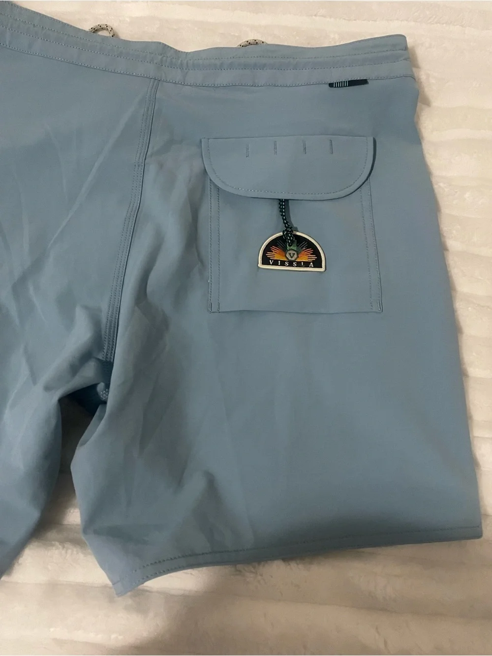 Vissla Pale Blue Elastic-Waist Swim Shorts
